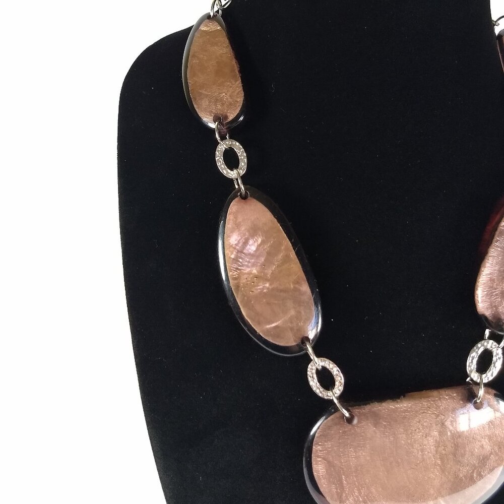 Large Rounded Jointed Statement Flat Bead Silver … - image 2